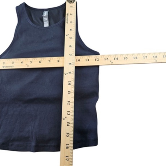 Vuori Tank Top Womens Small Black Ribbed Stretch Workout Athletic Shirt Gym - Picture 6 of 6